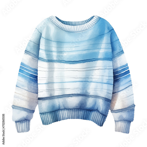 Colorful winter sweater, winter accessories, watercolor illustration © G3D Studio