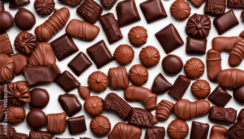 Background chocolate candy pattern Valentine’s Day 16:9 ratio