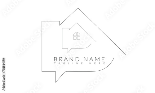 Minimalist simple home real estate logo and house icon In Vector