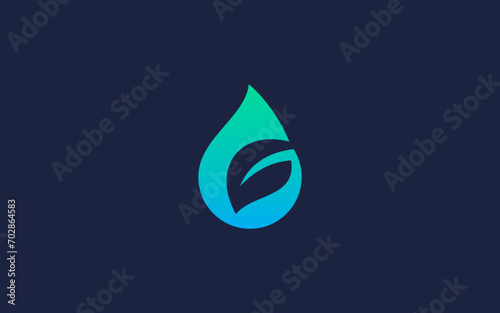 water with leaves logo icon design vector design template inspiration