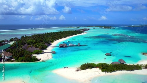 Kuda Huraa Island - Maldives - Starting aerial shot with a magnificent view over the islands photo