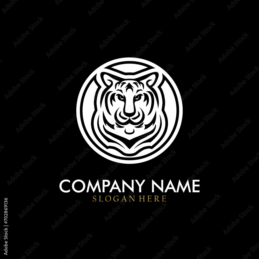 Tiger icon with modern design. Cool lion logo.