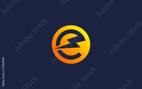 letter e with electricity logo icon design vector design template inspiration