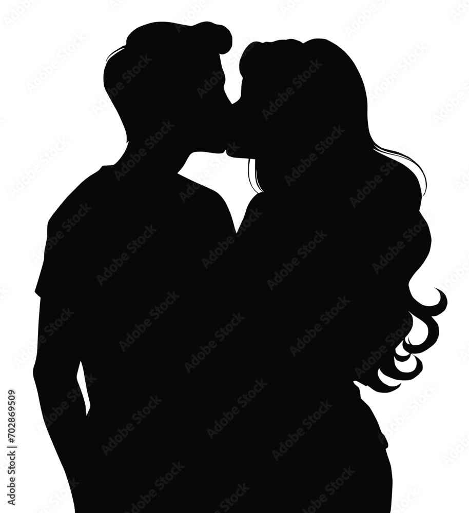 Couple kissing clipart  , Shadow clipart