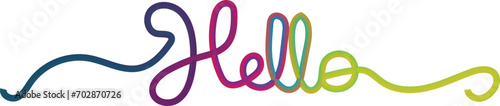 gradient color hello, Hello. Lettering for banner, poster and sticker concept with text Hello. Bright vector Hello on white background. Calligraphic simple logo for banner, poster, web