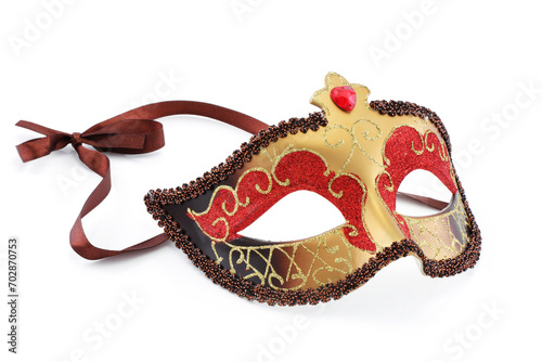 Gold red and brown carnival mask