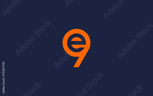 letter e with nine logo icon design vector design template inspiration photo