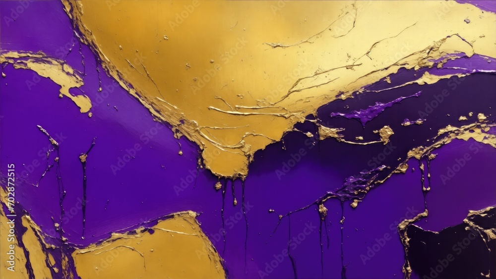 Abstract rough Purple and gold brushstroke texture