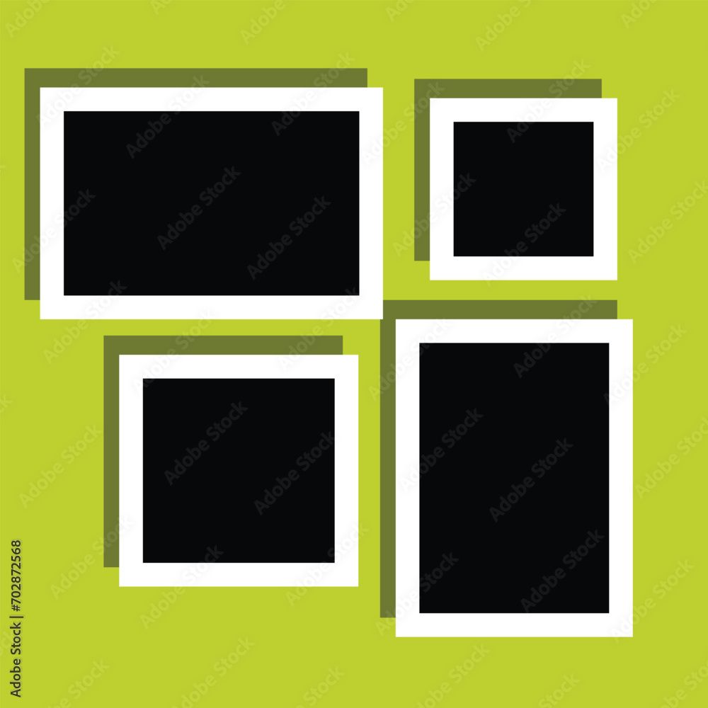 Vector frame for photos and pictures, photo collage, photo puzzle. Templates collage frames for photo or illustration 1 2 5 4