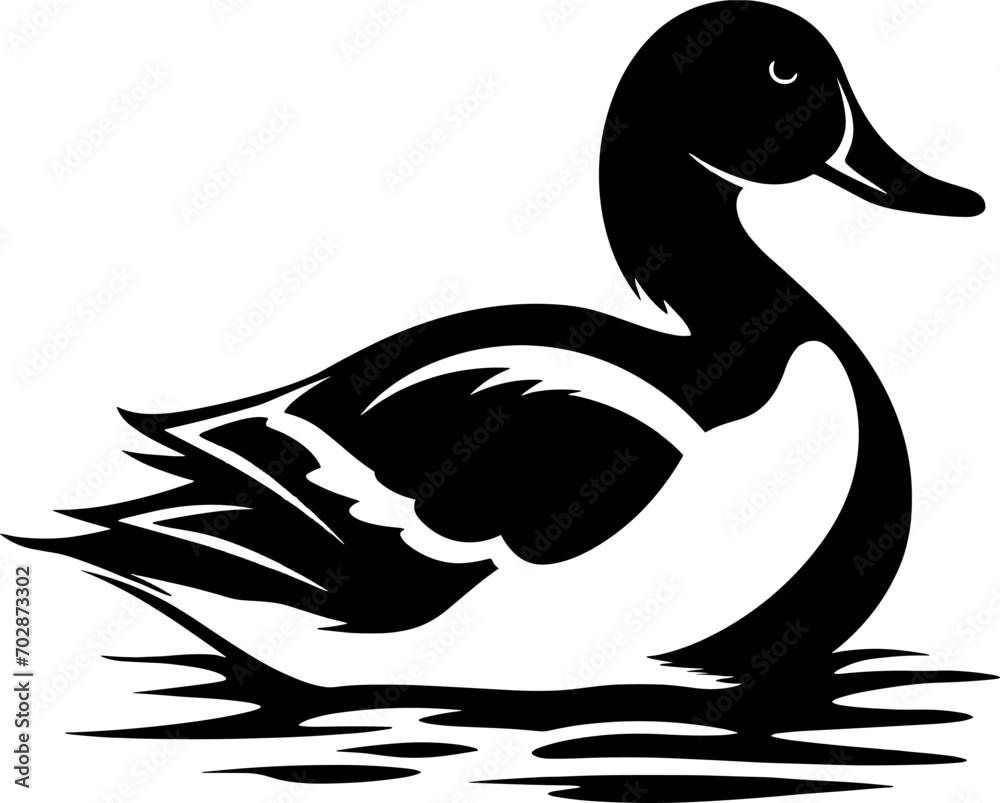 duck silhouette vector logo template. AI generated illustration. duck silhouette vector logo template. AI generated illustration.