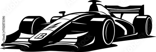 Vector formula race car icon, logo on white background. AI generated illustration.