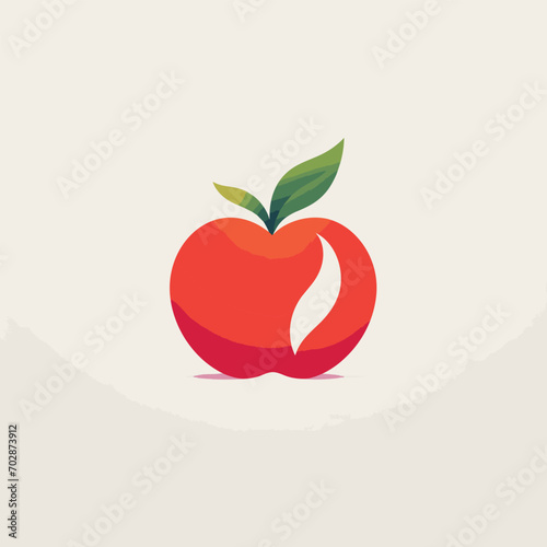 Graceful Brevity: Minimalist Apple Vector Emblem