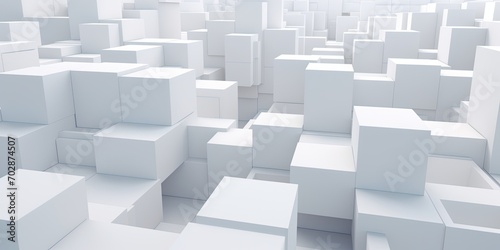 An endless array of white cubes  providing a sense of order and simplicity  ideal for minimalist design concepts and clean backgrounds