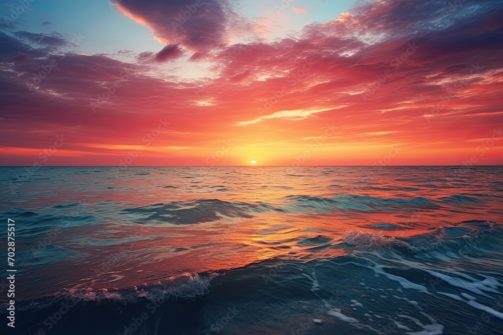 Beautiful seascape. Sunset over the sea. 3d render, AI Generated Beautiful seascape. Sunset over the sea. 3d render, AI Generated