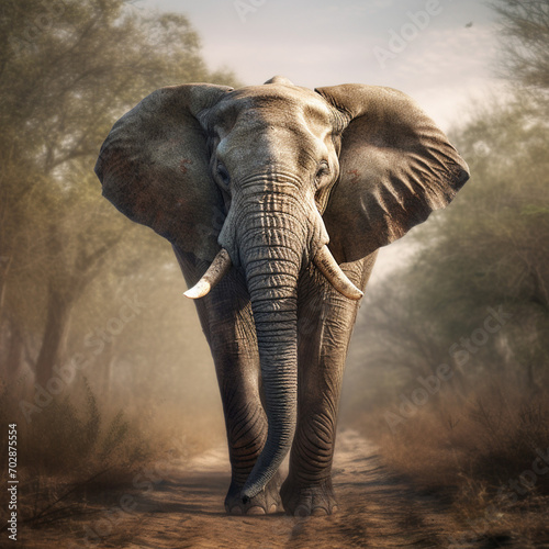 Elephants in the wild  beautiful nature  portrait of an elephant  African wildlife.