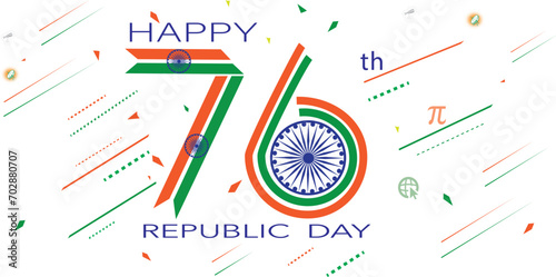 76th Republic Day in India celebration on January 26 illustration, it's designed by vishal singh - India
