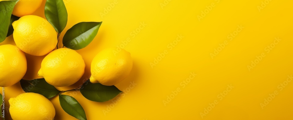 A card with lemons on a yellow background	