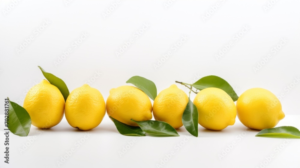 Lemons on a white background --ar 16:9 --v 5.2 Job ID: d1f7a484-00e6-499e-9580-235e710e89ed