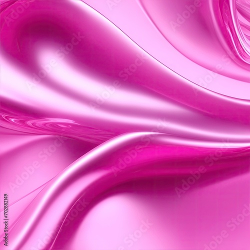 Pink silk Wave Abstract design for background, Pink liquid, shiny material, smooth motion