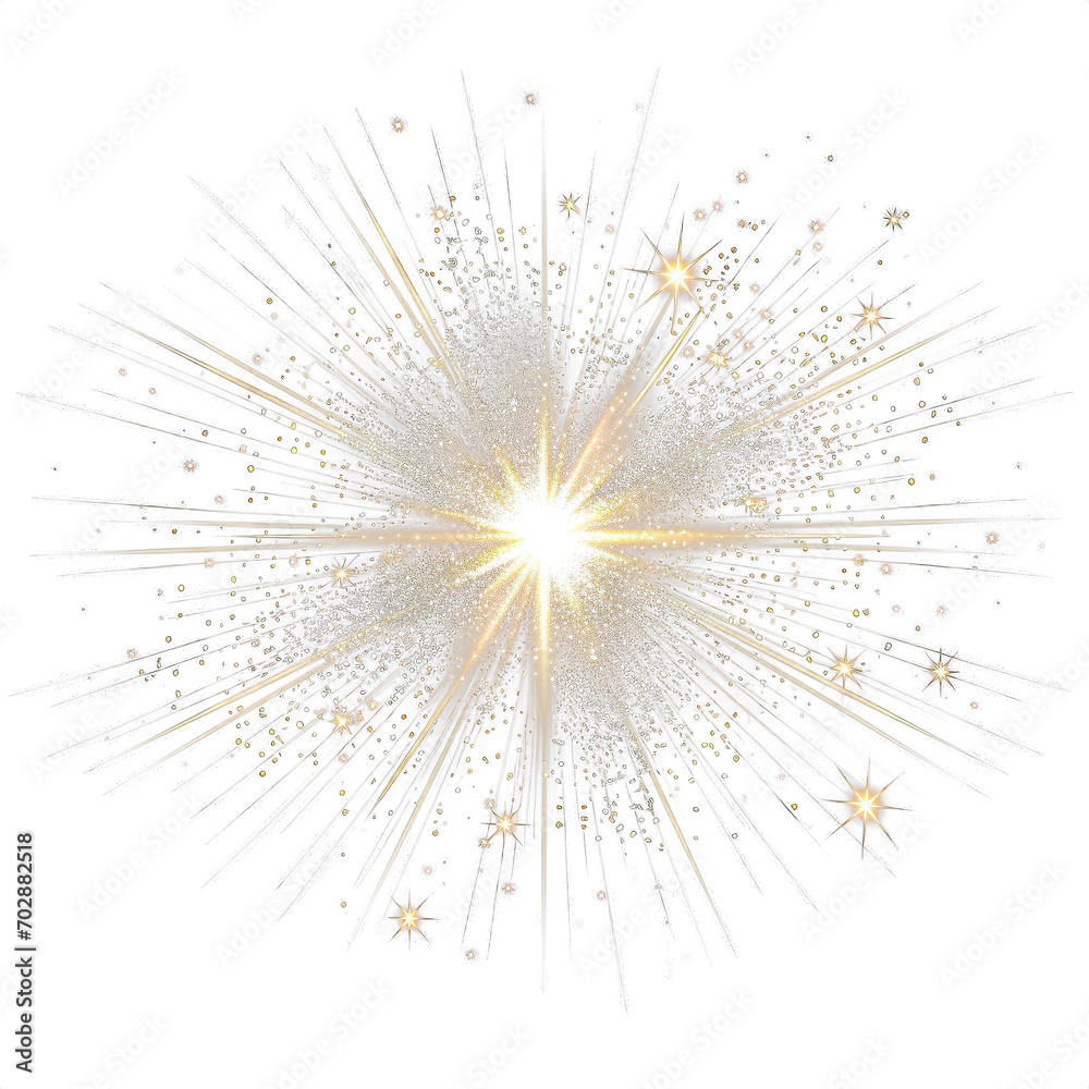 Fototapeta premium Transparent Fireworks Element. Sparkles Star. Radiance flash rays 