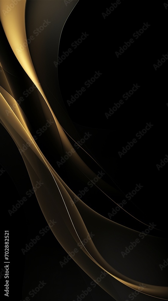 Obraz premium Black and Gold Abstract Background with Wavy Lines