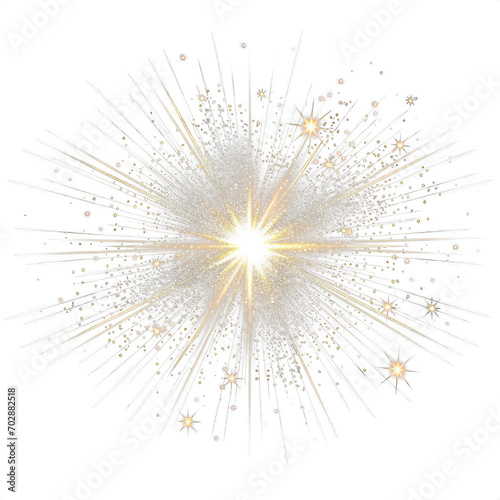 Transparent Fireworks Element. Sparkles Star. Radiance flash rays 