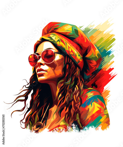 illustration, africa, african woman, rastafari, rasta, reggae