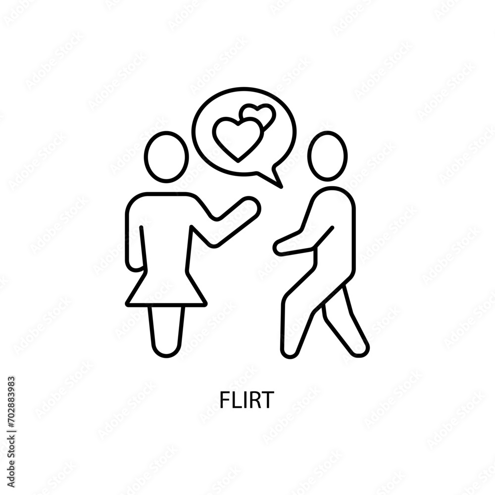 flirt concept line icon. Simple element illustration. flirt concept outline symbol design. flirt concept line icon. Simple element illustration. flirt concept outline symbol design.
