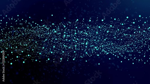 Danse des Particules : Triptyque Cinétique en Noir et Bleu photo