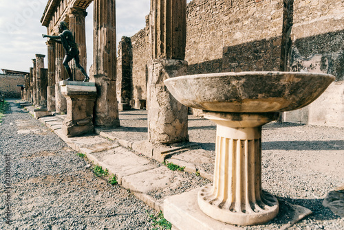 The old ruins of Apollon Temple in Pompeii