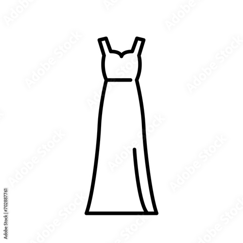long dress line logo icon vector image