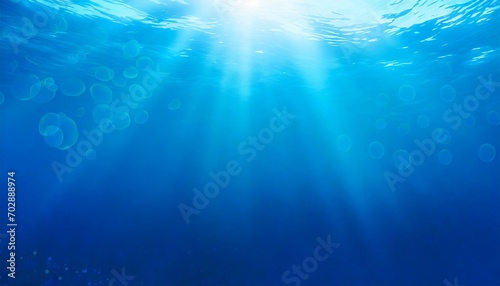 illustration of mystery underwater of sea or ocean with sunlight rays for background with copyspace keep the ocean clean concept