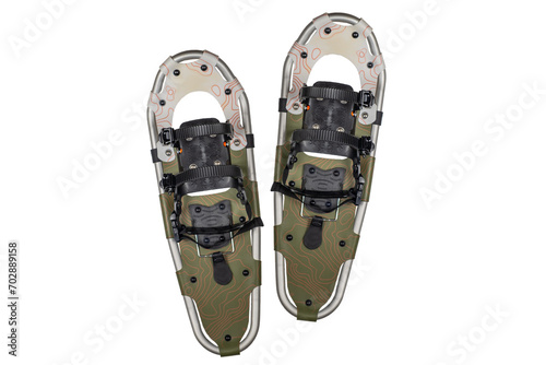 Snowmobiles on a white background photo