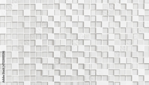 randomly positioned and scaled white cube boxes block background wallpaper banner geometry pattern photo