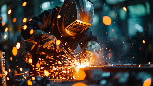 sparks from a metal welding