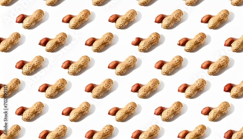 peanuts pattern isolated on a white backround repetition concept top view photo