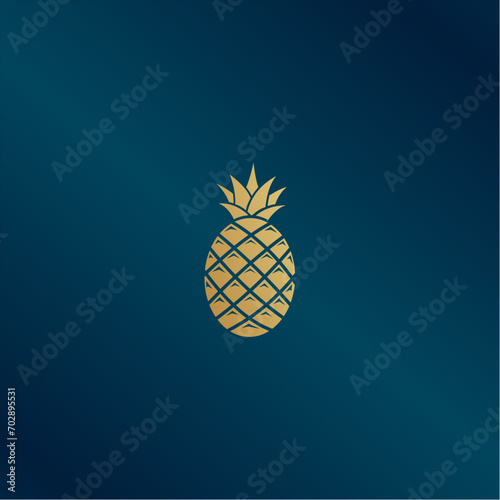 abstract golden geometric pineapple logo icon shape vector, in trendy minimal luxury style design Illustration