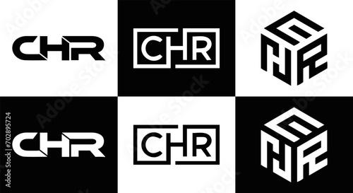 CHR logo. CHR set , C H R design. White CHR letter. CHR, C H R letter logo design. Initial letter CHR letter logo set, linked circle uppercase monogram logo. C H R letter logo vector design.	
 photo