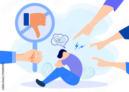 Illustration vector graphic cartoon character of bullying