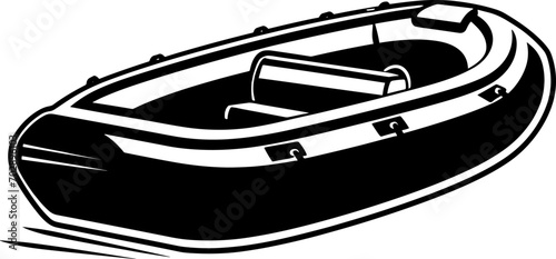 Boat icon. Black silhouette. Side view. Vector flat graphic illustration. The isolated object on a white background. Isolate. AI generated illustration. © moon