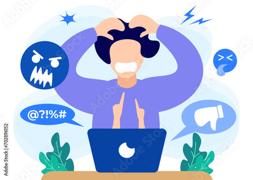 Illustration vector graphic cartoon character of bullying
