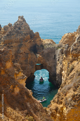 Ponta da Piedade cliffs & arches. Travel destination in Europe.