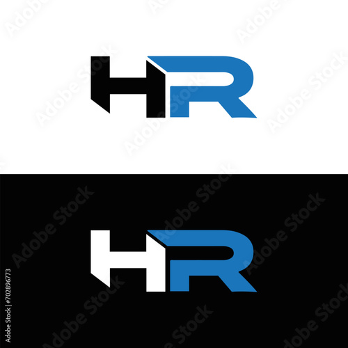 HR logo. HR set , H R design. White HR letter. HR, H R letter logo design. Initial letter HR letter logo set, linked circle uppercase monogram logo. H R letter logo vector design.	
