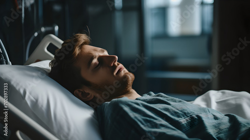 patient resting on bed in hospital