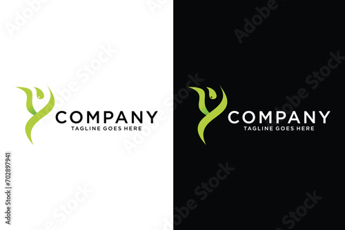 beauty concept logo and letter y droplets photo