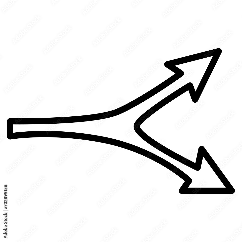 Fototapeta premium Arrow abstract hand drawn doodle with transparent background