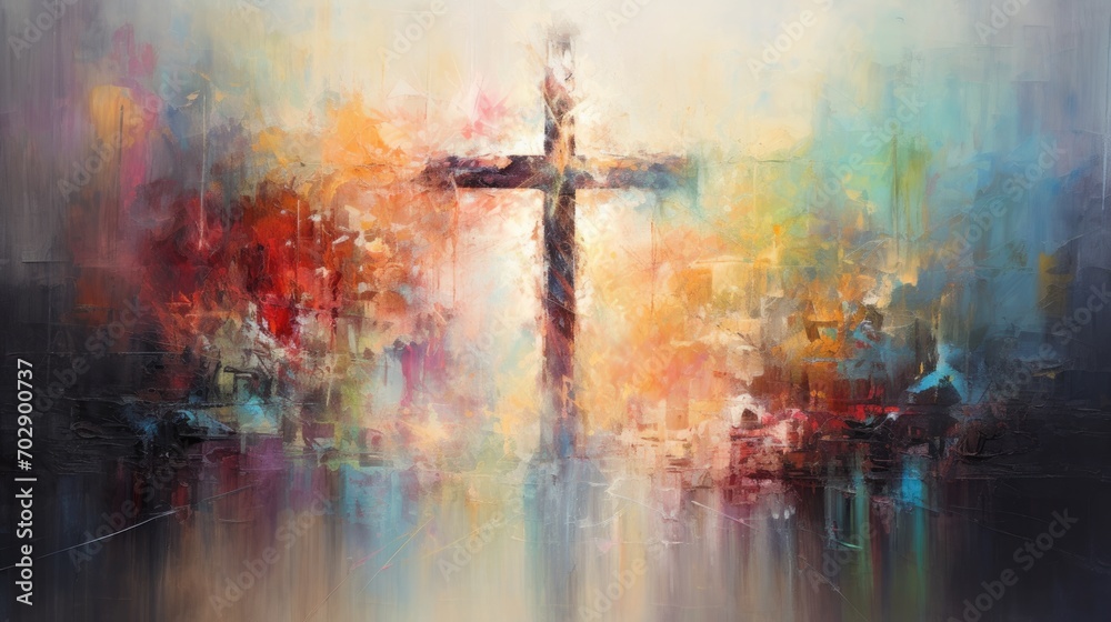 abstract painting of faith and religious and god, ai