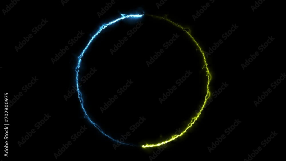 Circle shape frame pink and turquoise color glowing neon lights loop animation background 4K. Circle shape frame pink and turquoise color glowing neon lights loop animation background 4K.