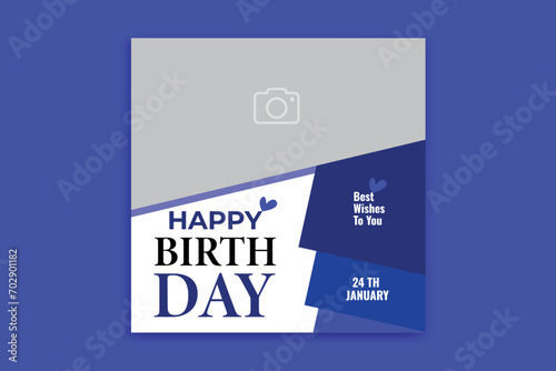 invitation card birthday social media post banner design
