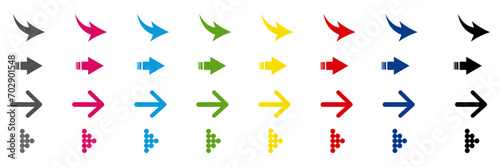 Arrows icon set. Arrow collection vector illustration. Colorful arrow symbols. photo